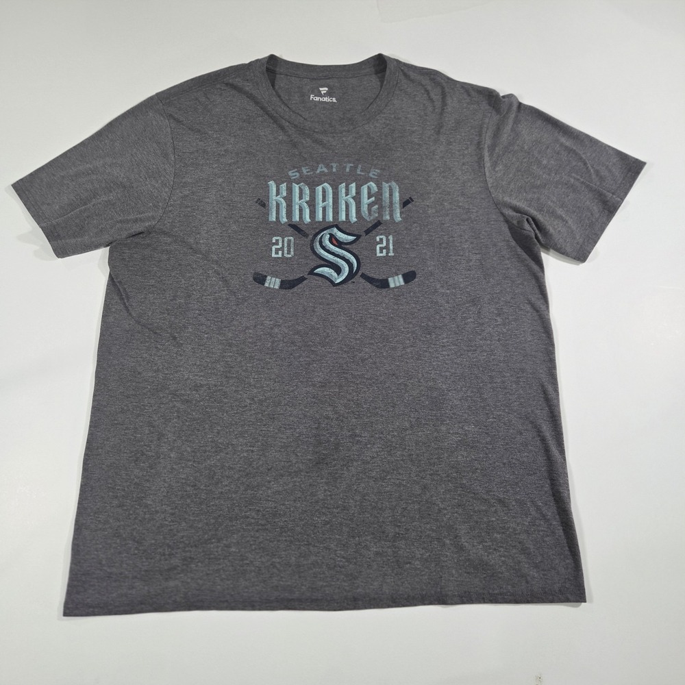 Seattle Kraken Men's T-Shirt NHL Hockey, XL Gray